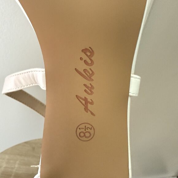 Women White 2.25 In Strappy Block Heels Comfy Grace Sandals Open Toe Chunky 8.5 - Picture 16 of 17